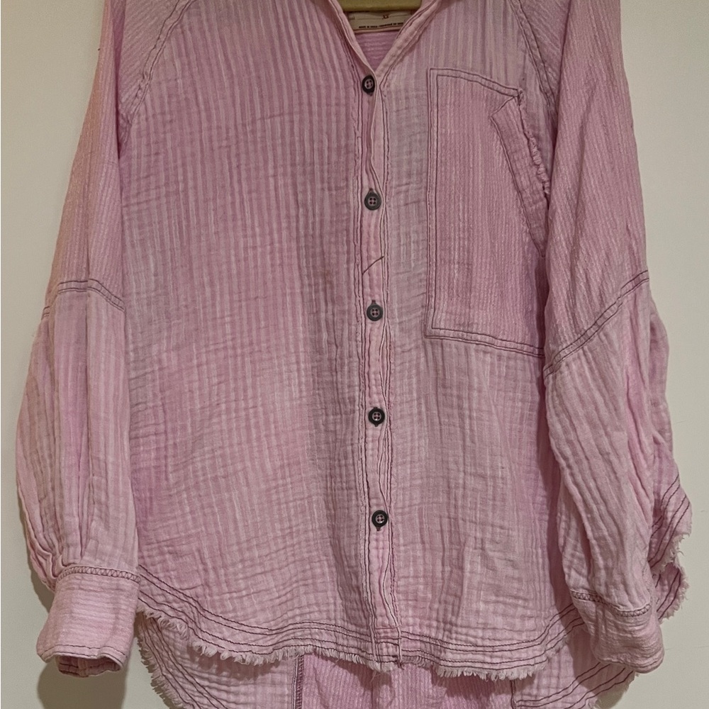 We The Free Striped Button-Up Shirt